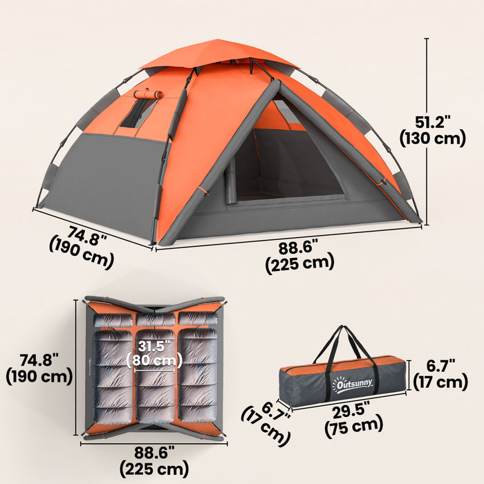 Outsunny Pop up Camping Tent, with Carry Bag, 3000mm Waterproof