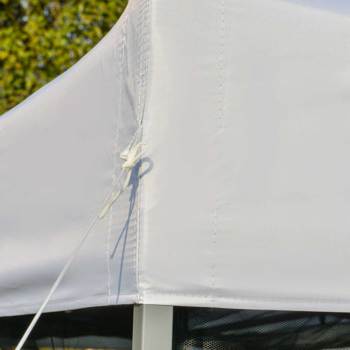 Outsunny 10' X 10' Pop-up Canopy Tent Outdoor Party Tent With Mesh Sidewalls, 3-level Adjustable Height, Roller Bag, Silver