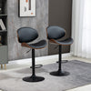 HOMCOM Bar Stools Set of 2 with Curved Back and Footrest
