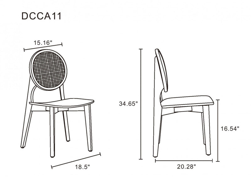 Versailles Industry Chic Wood Dining Chair in Black and Natural - Set of 4