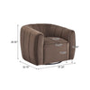 Vela Modern Velvet Swivel Club Chair with Tub Design, Black, Dark Brown | Vela Fauteuil Club Moderne en Velours Pivotant a Coque, Noir, Brun Fonce