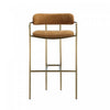 Serene Mid-Century Modern Metal Upholstered Barstool in Turmeric | Tabouret de bar en metal rembourre style mid-century moderne, coloris curcuma