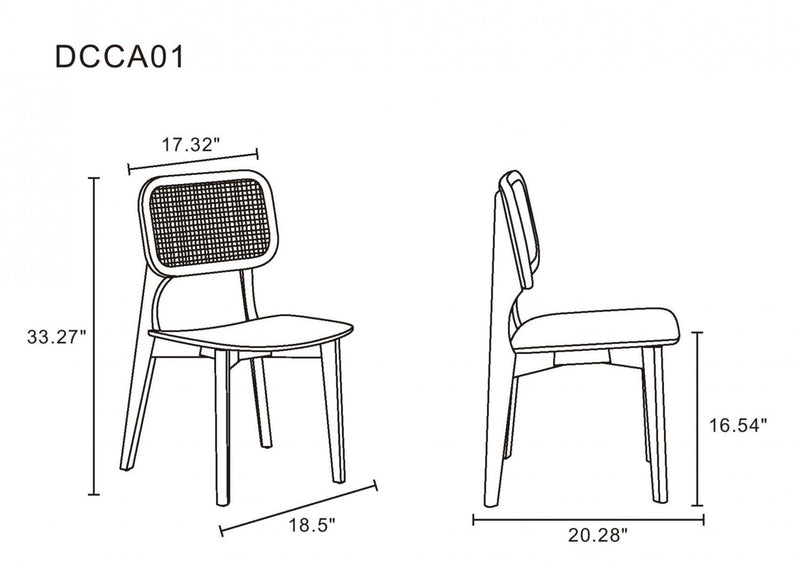 Versailles Industry Chic Wood Dining Chair in Black and Natural - Set of 4