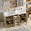 Frederick 59 Inch Modern Double Sink Bathroom Vanity with Storage Cabinet, Brown | Meuble de salle de bain moderne Frederick 59 pouces avec double lavabo et rangement, brun