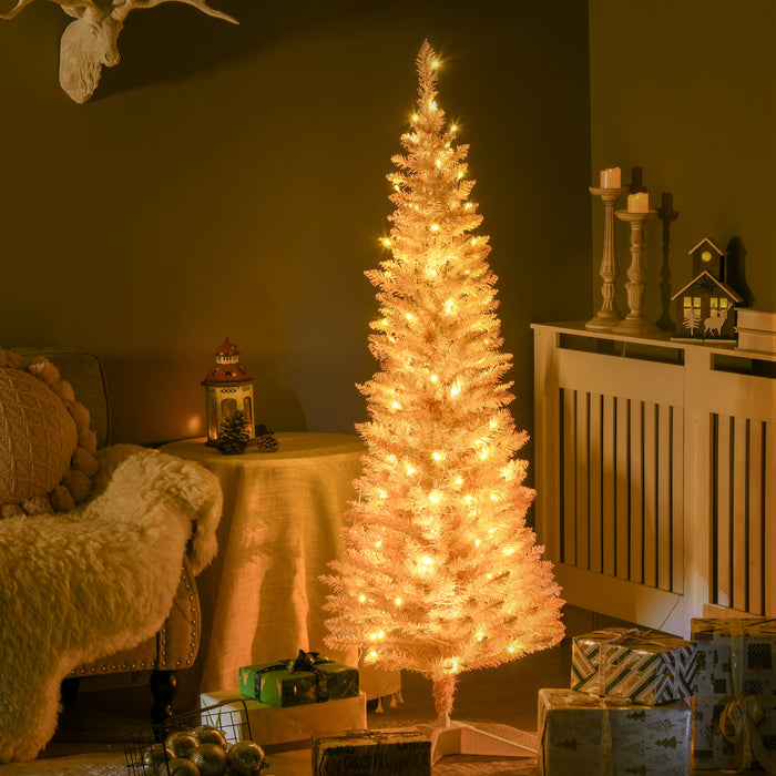HOMCOM 5' Prelit Artificial Christmas Tree with Warm White LED Lights
