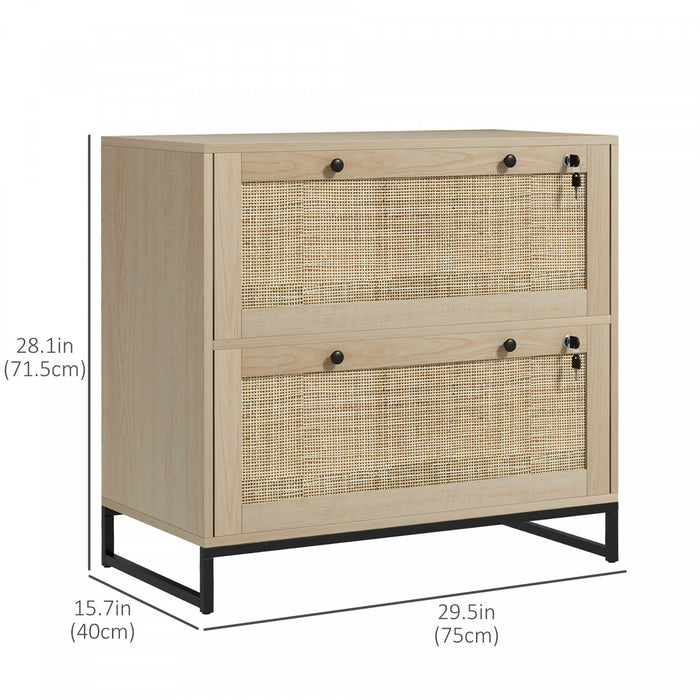 Vinsetto 2 Drawer File Cabinet With Locks For Letters, A4, Legal Size