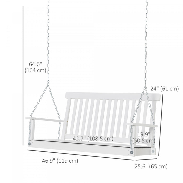 Outsunny 2-seater Porch Swing Outdoor Patio Swing Chair With Slatted Design