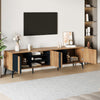 Mason TV Stand with Storage Cabinets and Open Shelving,Natural | Mason meuble TV – meuble avec placards de rangement et etageres ouvertes, finition naturelle