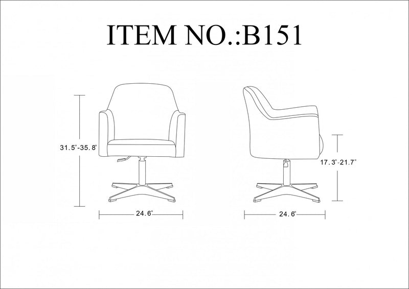 Pelo Modern Vegan Leather Swivel Lounge Chair in White - Set of 2 Accent Chair