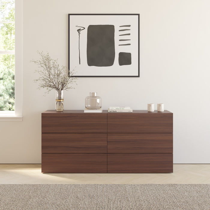Nordika James 6-Drawer Dresser - Walnut
