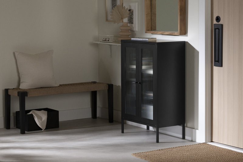 Kodali Glass Door Accent Cabinet - Black