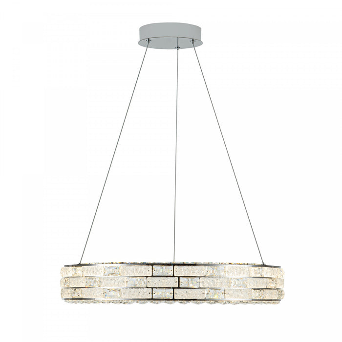 Elegance Integrated Led Chandelier 24\", Chrome With Crystal Glassware