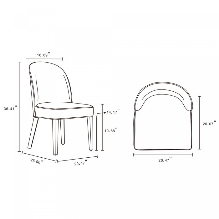 Hillman Modern Wood Upholstered Dining Chair in Light Gray - Set of 4
