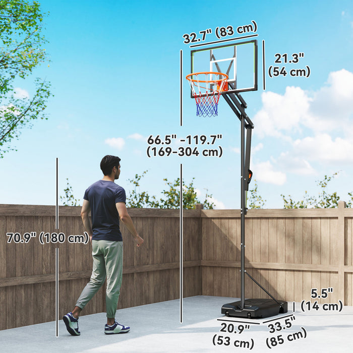 Soozier Basketball Hoop, 4.1-8.5ft Adjustable Basketball Goal with 18\" Rim