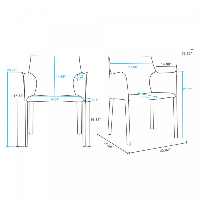 Paris Modern 6-Piece Dining Chair Set in Gray