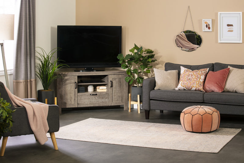 Lionel Corner Tv Stand, For Tvs Up To 48 Inches - Weathered Oak 