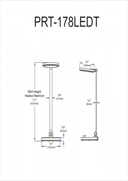 Dainolite Prescott Table Lamp 8w Matte Black Finish