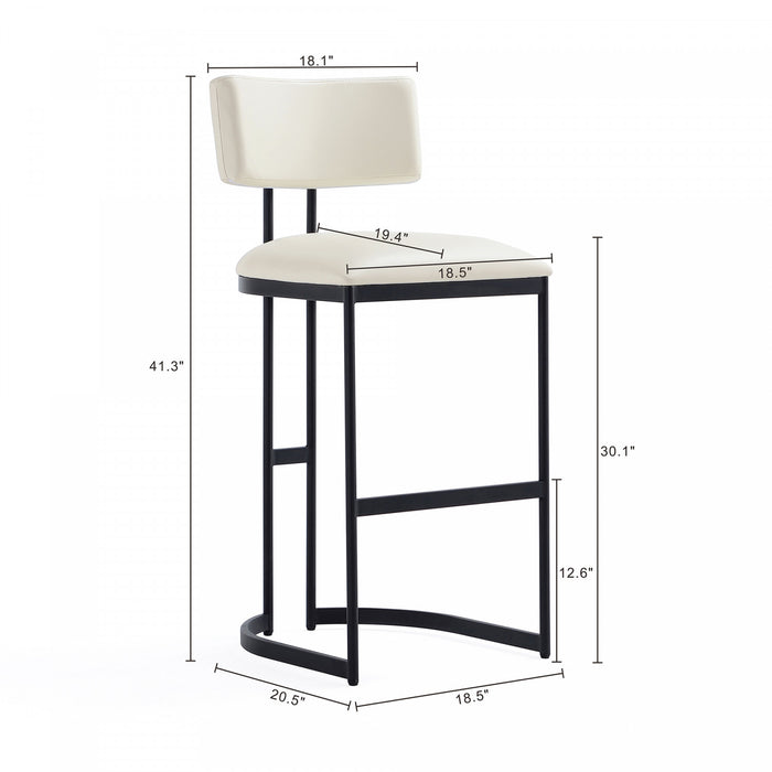 Juno Contemporary Modern Metal Barstool in Ivory