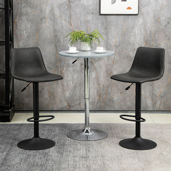 HOMCOM 2pc Adjustable Counter Height Bar Stools Kitchen Counter Stool Grey