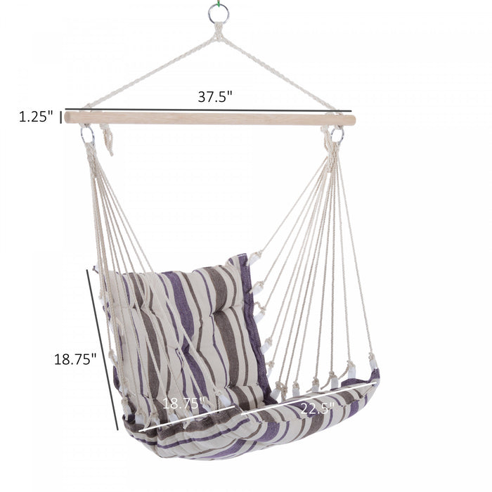 Outsunny Portable Hanging Woven Hammock Seat Rope Swing Chair Sleeping Bed For Outdoor Garden Yard Camping Brown