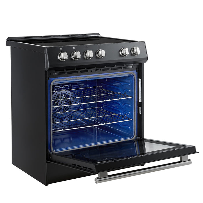 Forno Leonardo Espresso 30\" Slide-In Induction Range, Black -FFSIN0982-30BLK