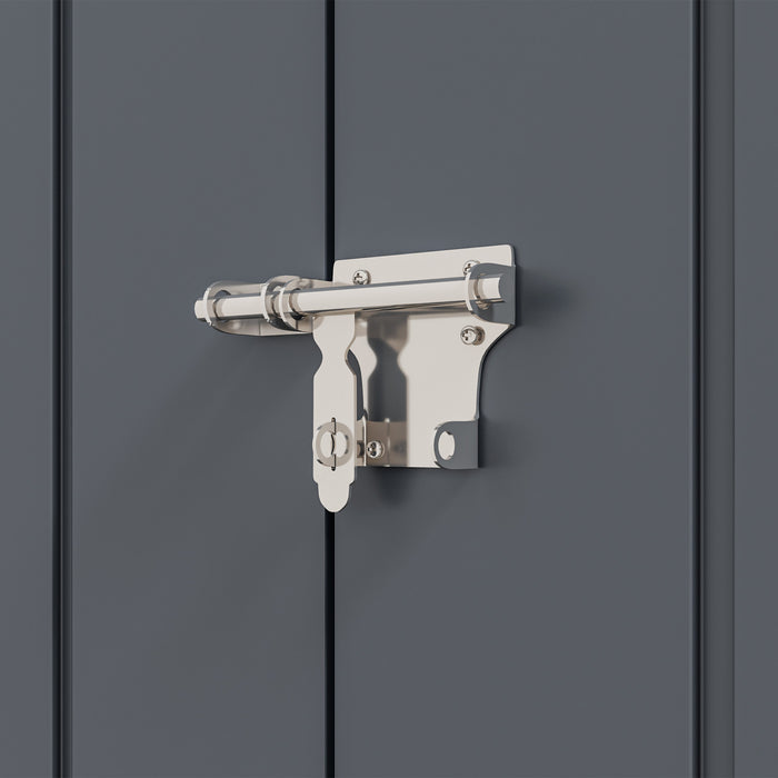 Outsunny 12' X 5.5' Metal Garden Storage Shed With Lockable Door Dark Grey