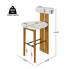 Sophia Indoor Modern Rubberwood Bar Stool Set of 2 with Supportive Backrest,Ivory&Walnut | Sophia – Lot de 2 tabourets de bar modernes d’interieur en bois d’hevea avec dossier de soutien, couleur ivoire et noyer