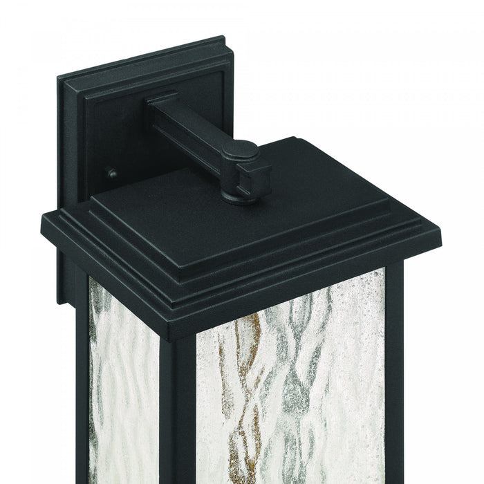 Estate 2 Light Outdoor Wall Sconce 17\", Black, Brass With Rain Glassware