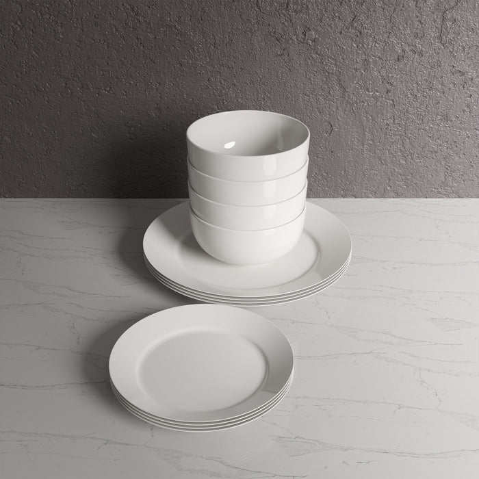 H2K Aspen 12-Piece Porcelain Dinnerware Set, Service for 4