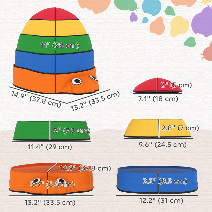 Qaba Ladybug Balance Stepping Stones for Kids, 5pcs Non-Slip Balance River Stones for Promoting Coordination and Strength, Outdoor & Indoor Obstacle Course