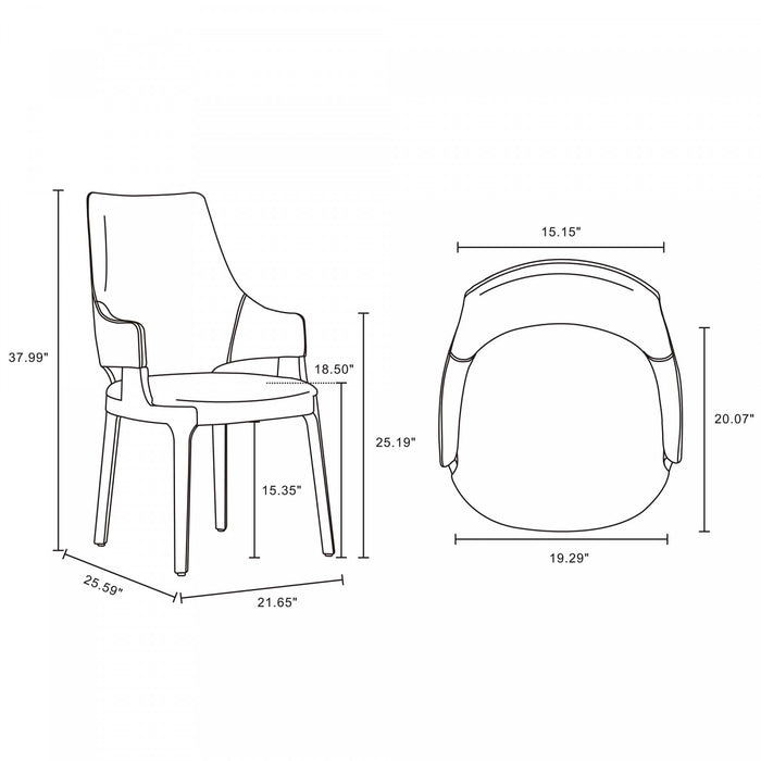Kara Modern Wood Upholstered Dining Chair in Blue