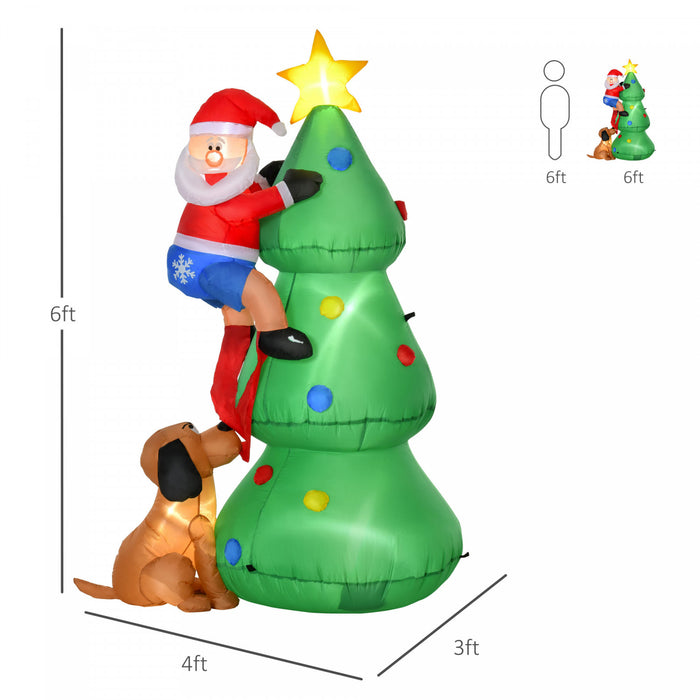 Homcom 6ft Inflatable Christmas Tree Decoration