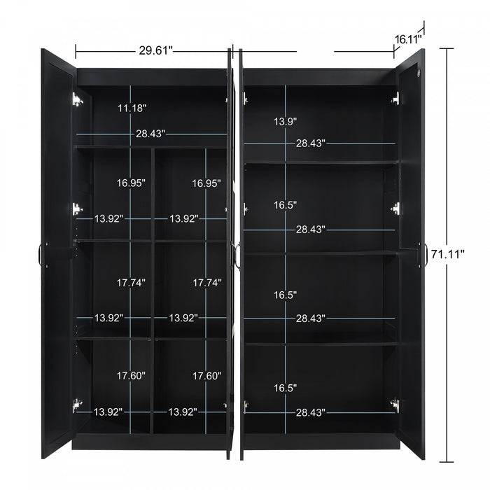 Hopkins Modern 2-Piece Wardrobe Closet in Black Armoire