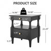 Aspen Nightstand Set of 2 with Drawers and Open Shelves, Black | Aspen Lot de 2 Tables de Nuit avec Tiroirs et Etageres Ouvertes, Noir