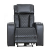 Kingsley 37 in. Leather Match Power Glider Recliner with Adjustable Headrest and USB - Black | Fauteuil inclinable electrique a mouvement coulissant Kingsley de 37 po en cuir assorti avec appuie-tete ajustable et ports USB - Noir