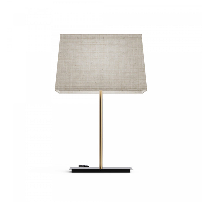 24\" Gold Classic Square Table Lamp with Textured Shade