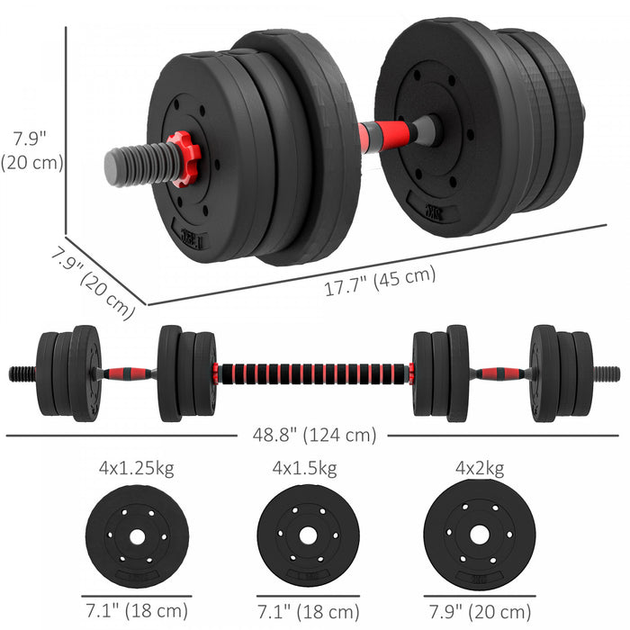 Soozier 44lbs Adjustable Dumbbells Weight Set for Body Fitness