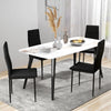 HOMCOM Dining Chairs, Set of 4, Upholstered Accent Chairs, Back, Black