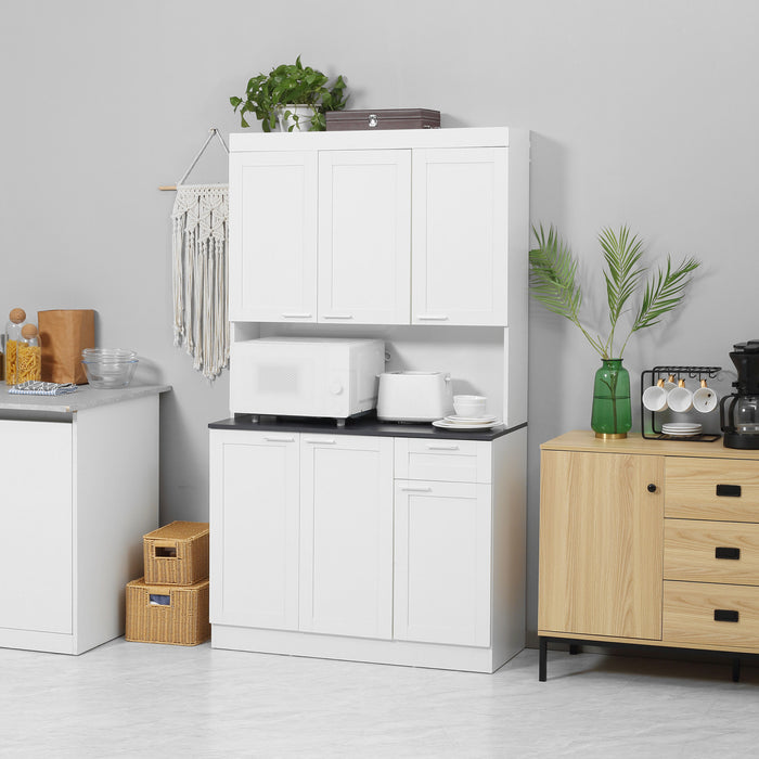 HOMCOM Kitchen Pantry Storage Cabinet with Adjustable Shelf and Drawer