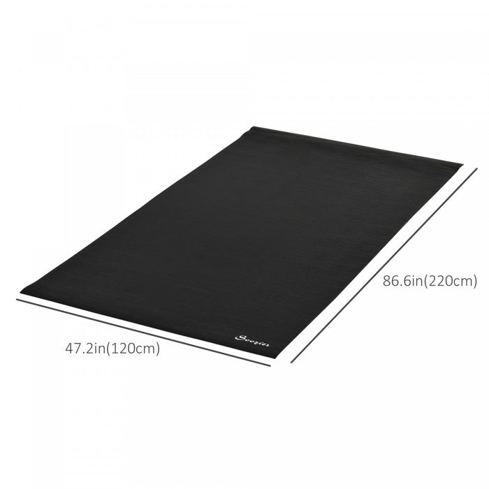 Soozier Multi-purpose Exercise Equipment Mat, Non-slip Treadmill Exercise Bike Floor Protection Mat, Gym Fitness Workout Mat, 7.2 X 3.9ft