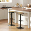 HOMCOM Wooden Bar Stools Set of 2 Adjustable Swivel Barstools Natural Black