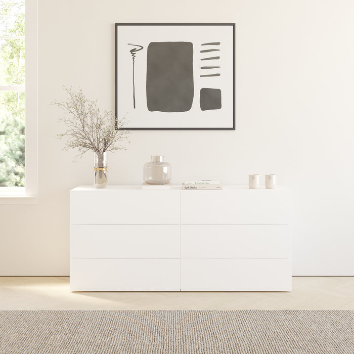 Nordika James 6-Drawer Dresser - White