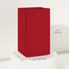 HOMCOM Mini Fridge with Freezer Thermostat Reversible Door, Red