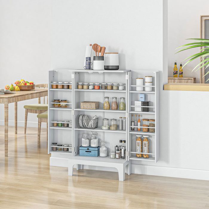 HOMCOM Kitchen Pantry Storage Cabinet w/ 4-tier Shelving, 8 Spice Racks