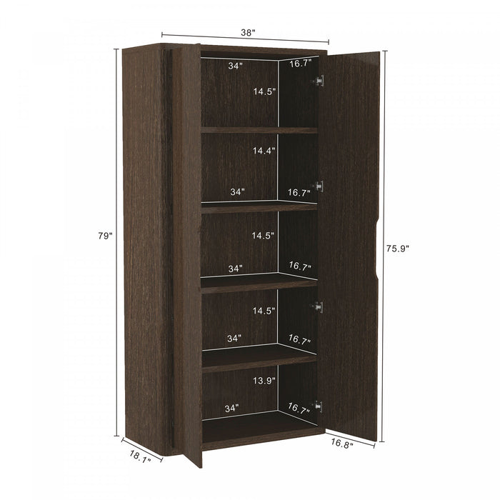 Rivington Modern 38\" Bookcase Cabinet in Walnut