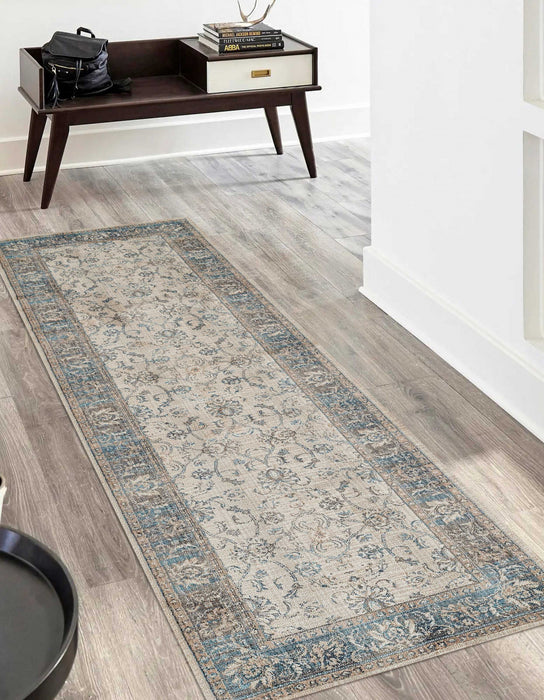 Monet Traditional 2'6\" x 8'0\" Runner Rug in Blue Indoor Area Rug