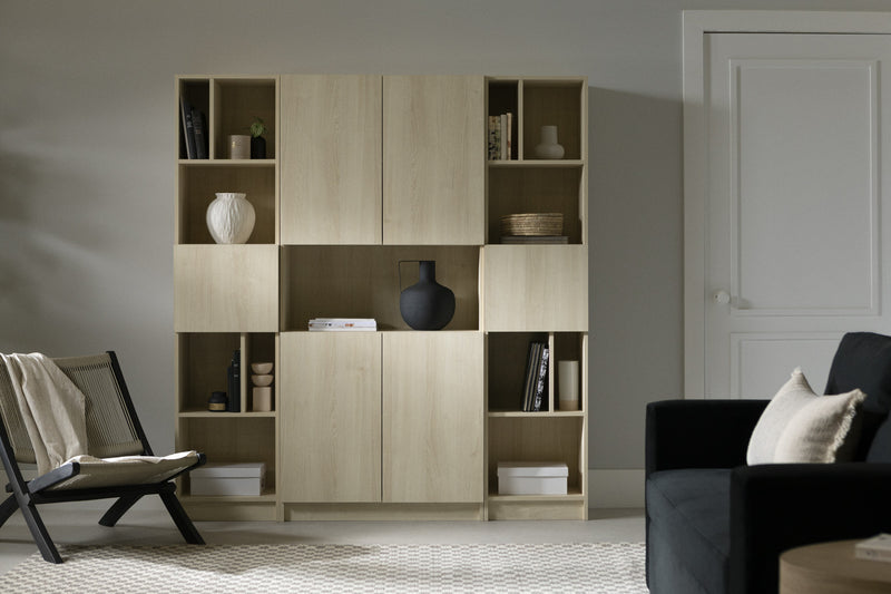 Liora 5-shelf Narrow Bookcase - Bleached Oak 