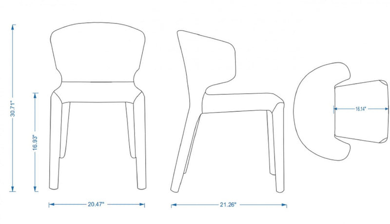 Conrad Mid-Century Modern Upholstered Dining Chair in Black - Set of 4