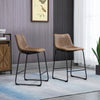 HOMCOM Bar Stools Set of 2, Counter Height Barstools with Back