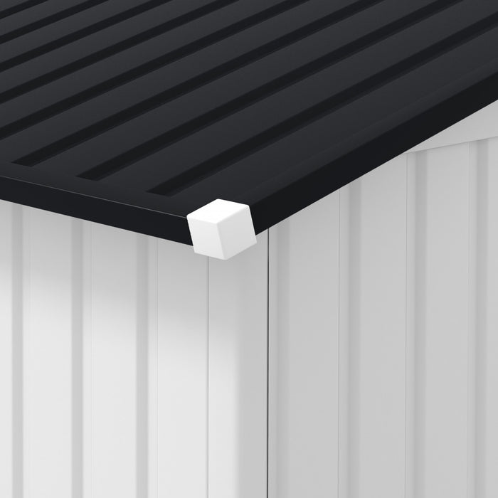 Outsunny 11' X 13' Garden Storage Shed W/ Steel Foundation Kit, White